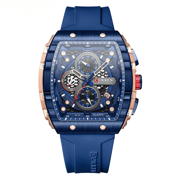 PROMOÇÃO Relógio Masculino Curren Retangular de Quartzo com Pulseira Silicone