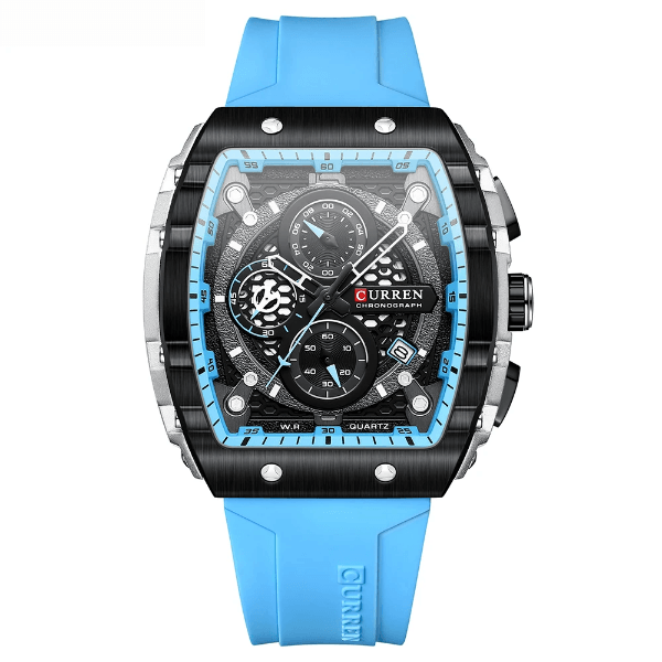 PROMOÇÃO Relógio Masculino Curren Retangular de Quartzo com Pulseira Silicone