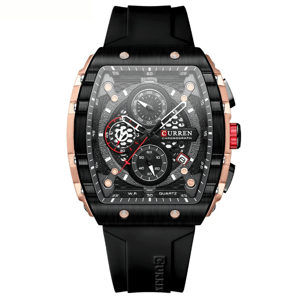 PROMOÇÃO Relógio Masculino Curren Retangular de Quartzo com Pulseira Silicone