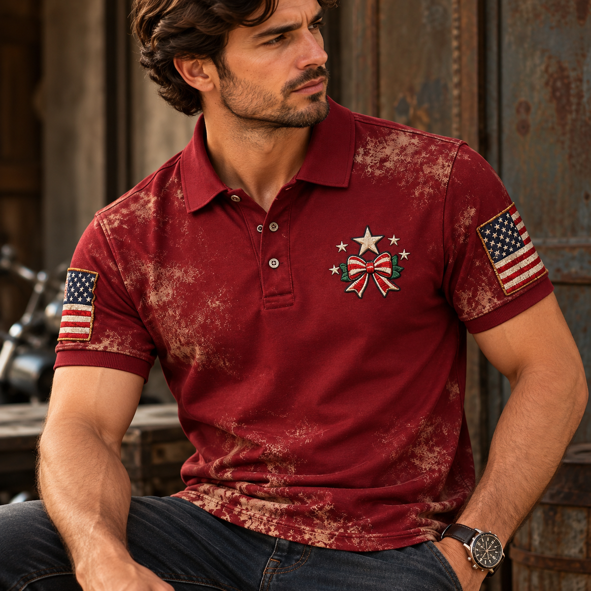 Camisa Polo Masculina Estampada Estandor