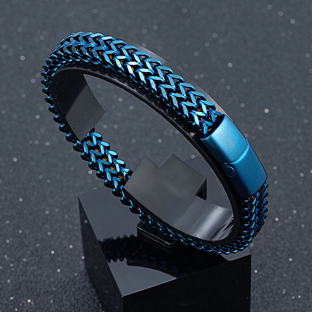 Pulseira Masculina Aço Inoxidável Kobra