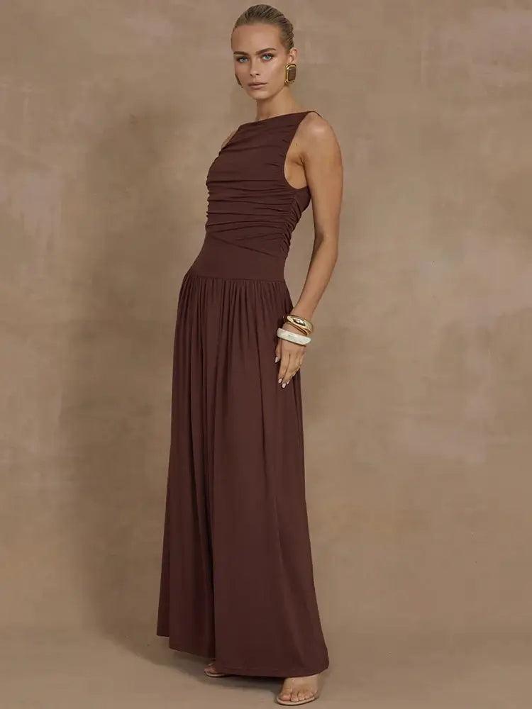 Vestido Longo Feminino Maxi Sem Mangas