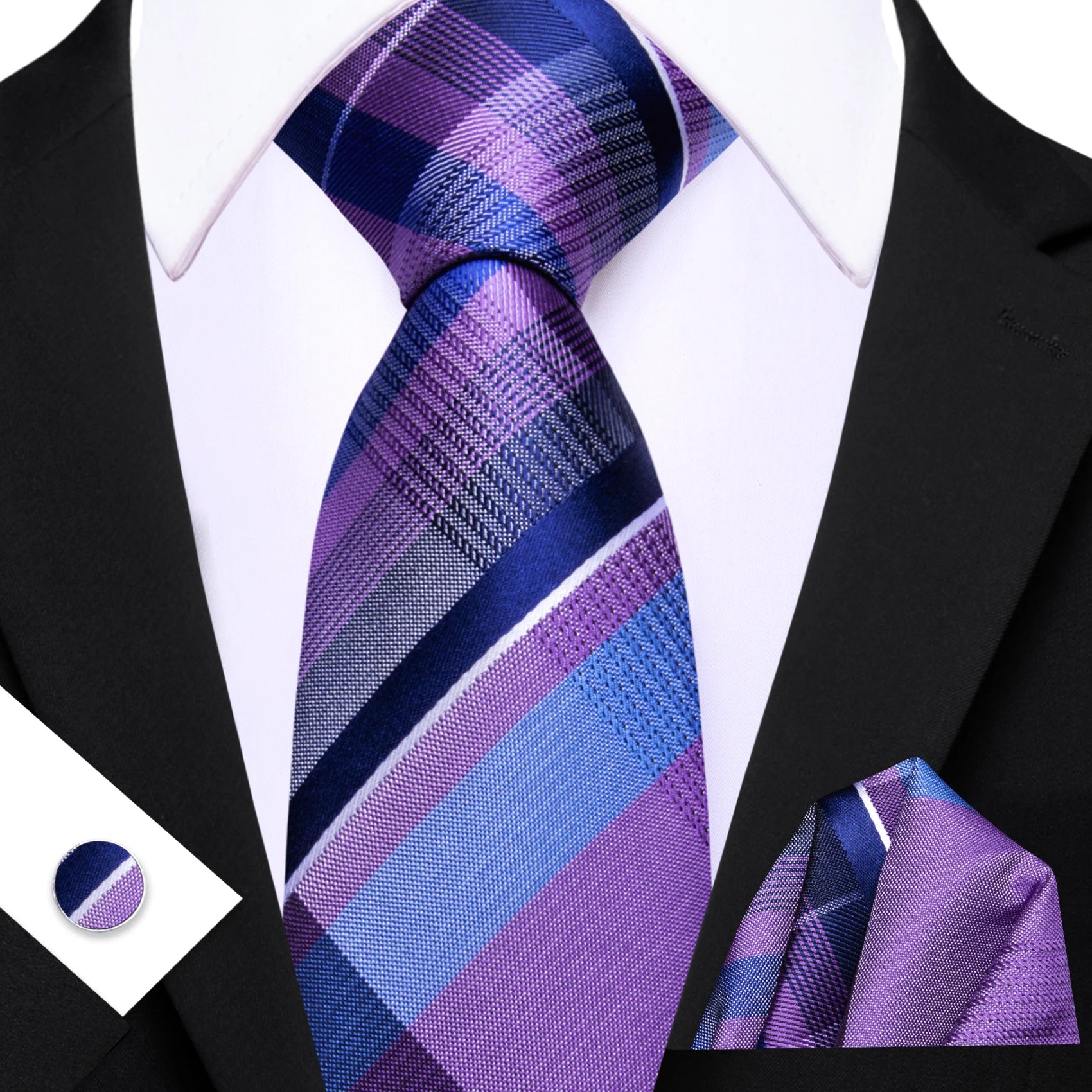 Gravata Masculina Clássica Xadrez de Poliéster