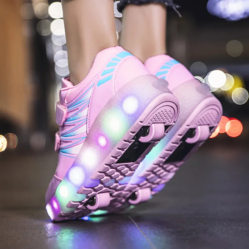 Tênis Infantil de LED com Rodinha Sneakers