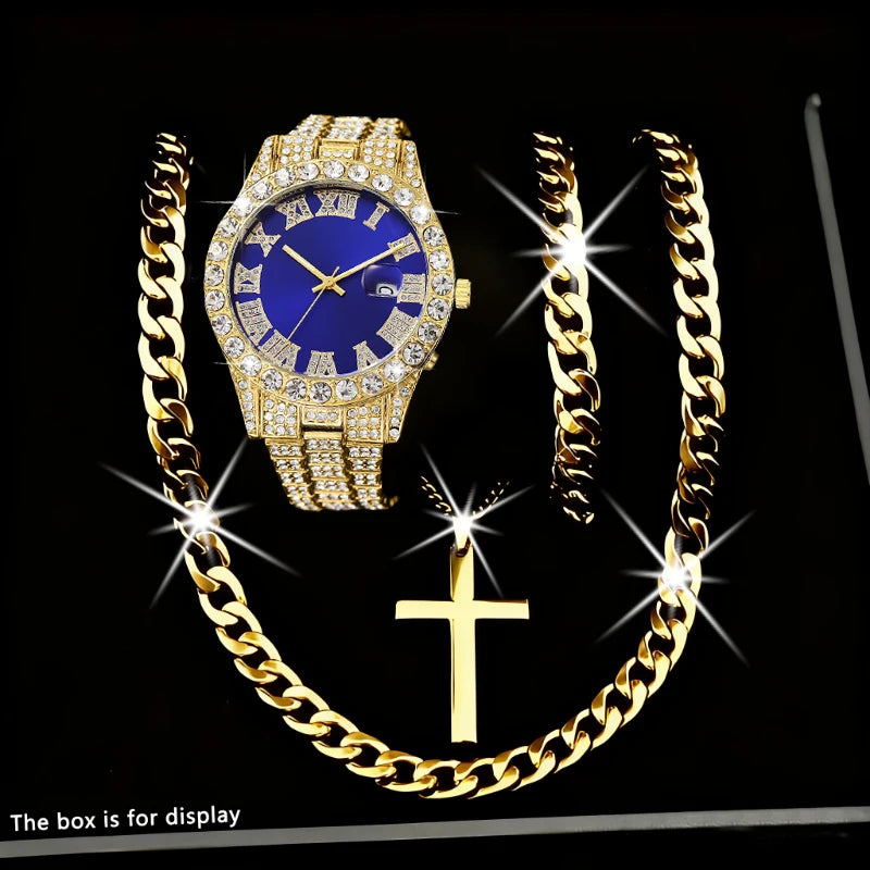 Conjunto de Jóias Masculina de Luxo 4 Peças