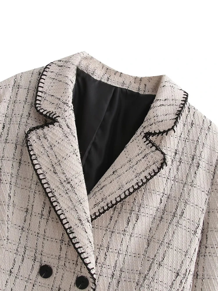 Blazer Feminino Alfaiataria Xadrez Bruna