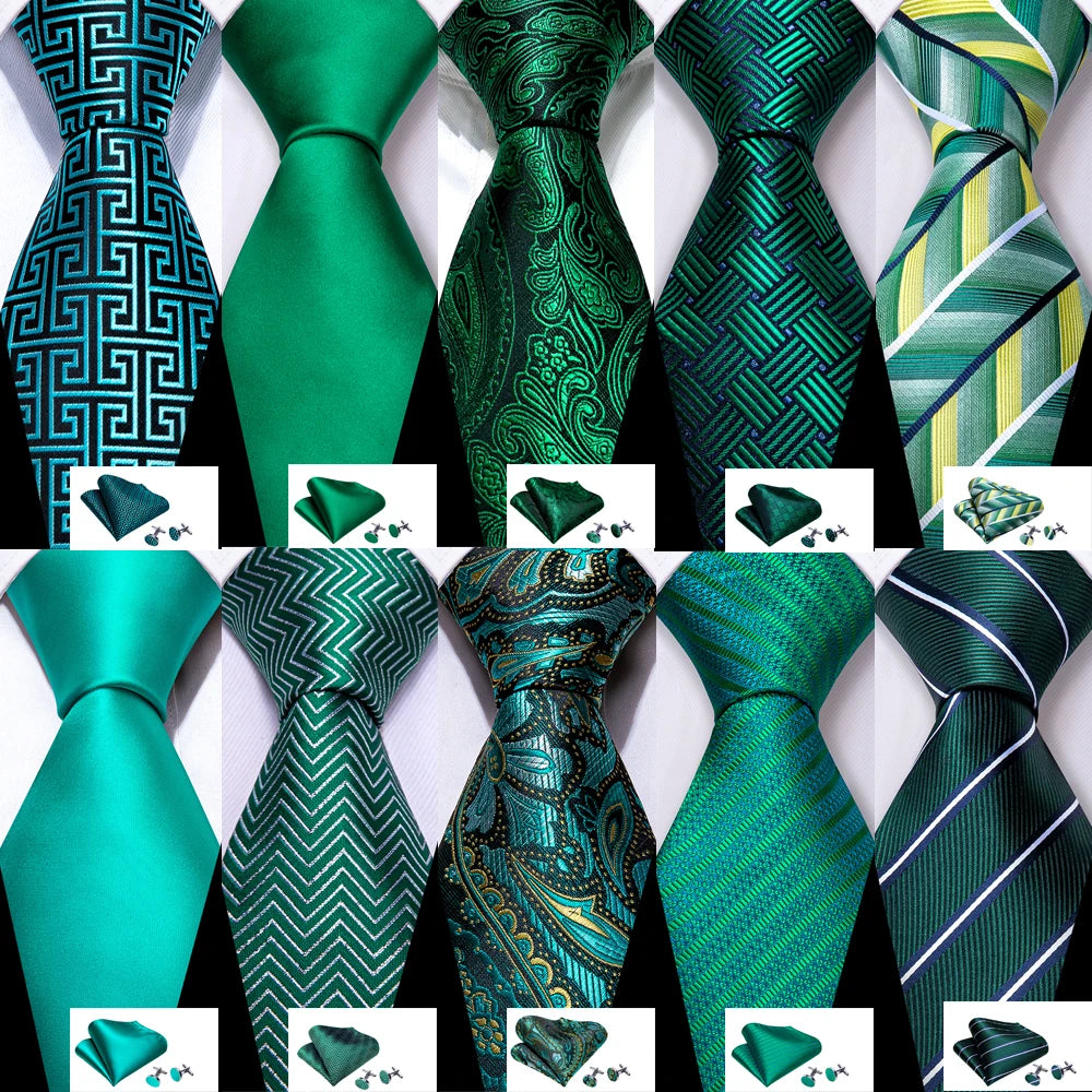Gravata Masculina de Luxo Verde com Acessórios