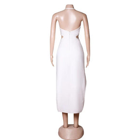 Vestido Midi Bodycon Branco Elegante e Sexy