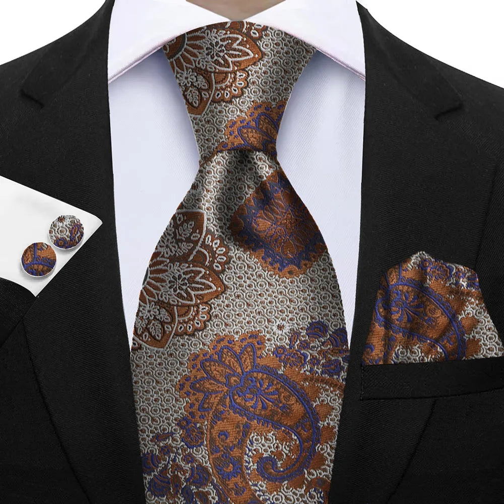 Gravata Masculina Floral Luxo de Poliéster