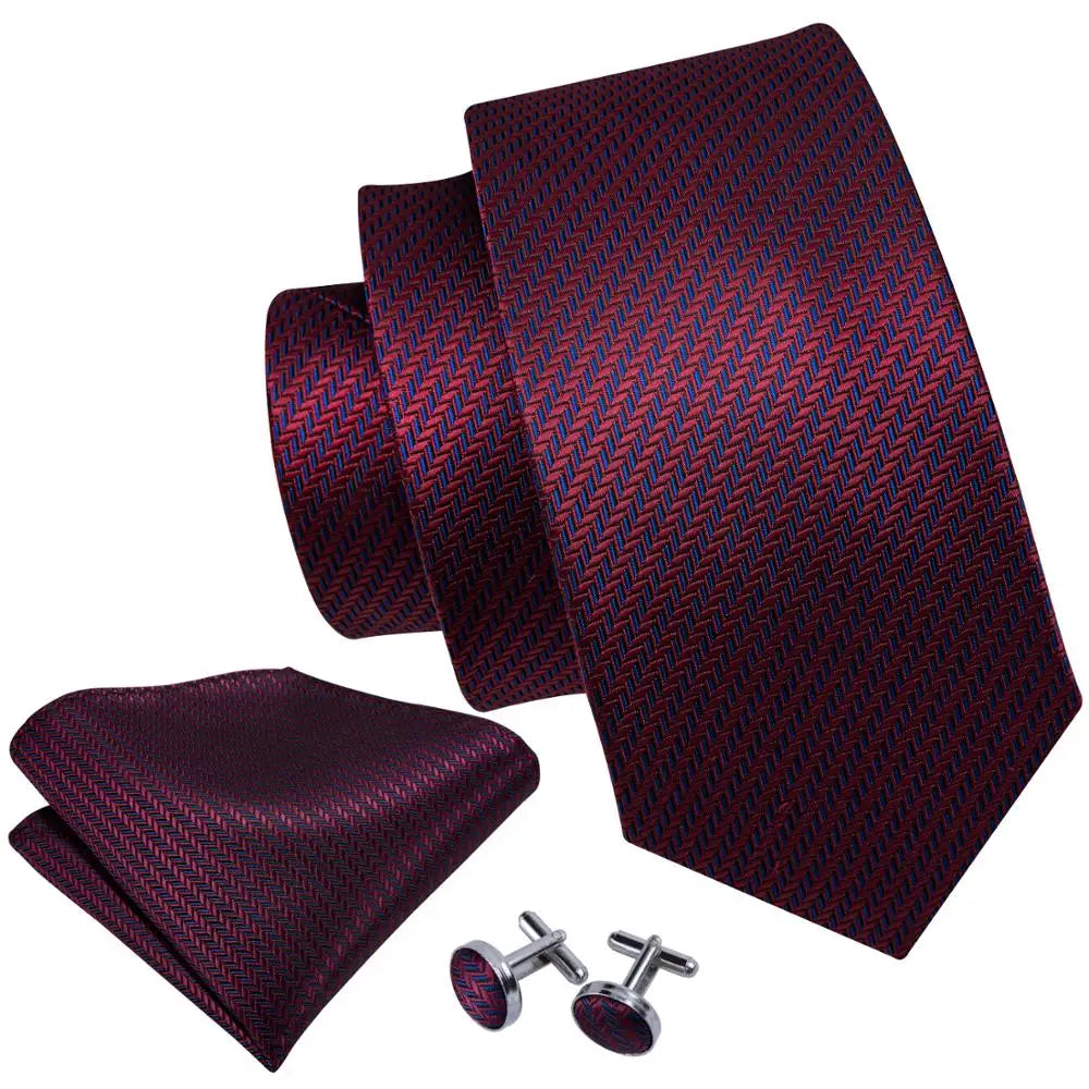Gravata Masculina de Luxo Vermelho com Acessórios