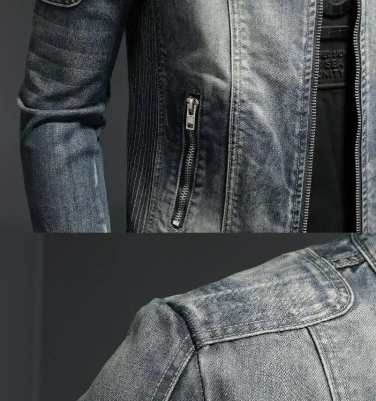 Jaqueta Masculina Jeans Gola Alta