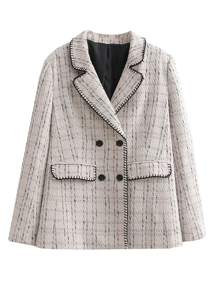 Blazer Feminino Alfaiataria Xadrez Bruna