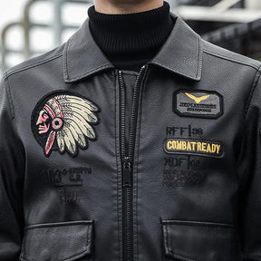 Jaqueta Masculina de Couro Bordado