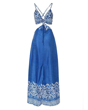 Vestido Maxi Tribal Sem Costas: Elegância e Conforto
