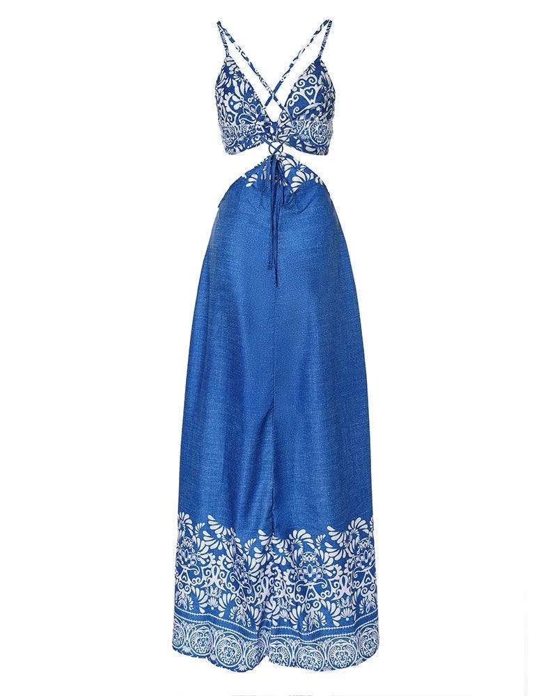 Vestido Maxi Tribal Sem Costas: Elegância e Conforto