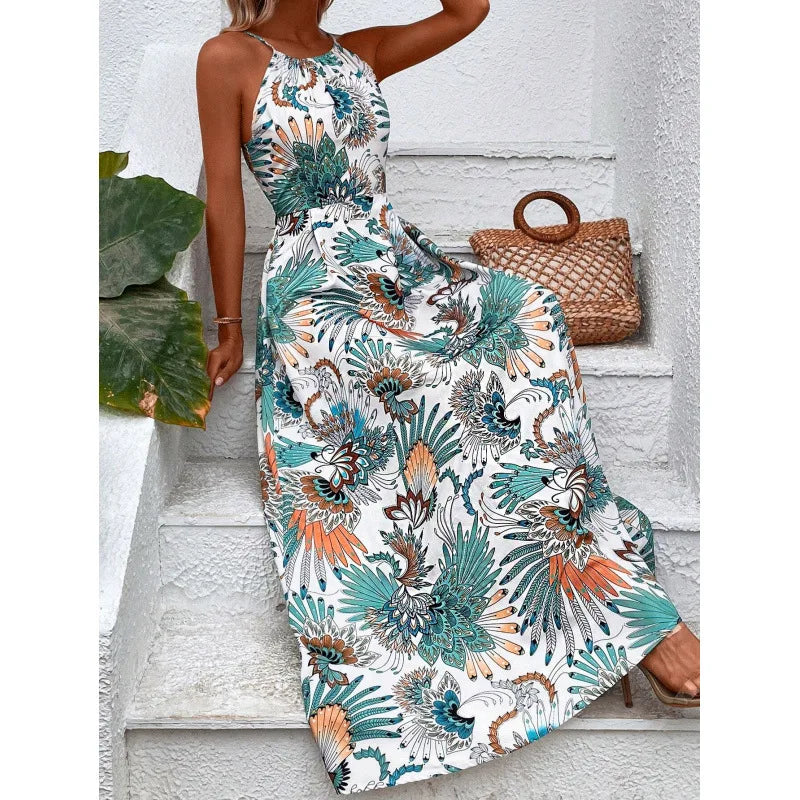 Vestido Longo Feminino Casual Estampado