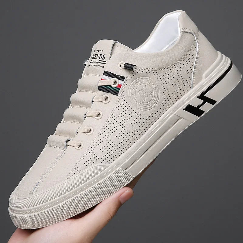 Tênis Masculino Branco de Sola Grossa - Estilo Skate