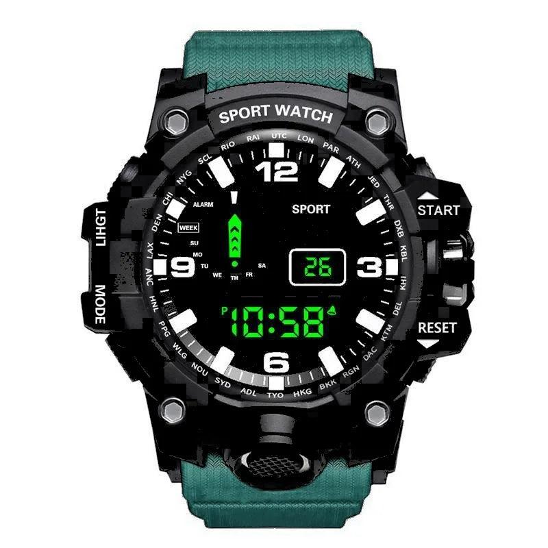 YIKAZE-Relógio desportivo militar preto masculino, relógios digitais, impermeável, contagem regressiva, data, LED, relógio de pulso eletrônico, relógio, Y12