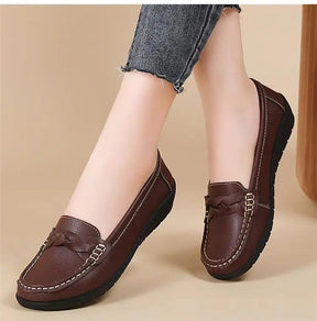 Mocassins de Couro Genuíno Feminino Conforto e Estilo Casual