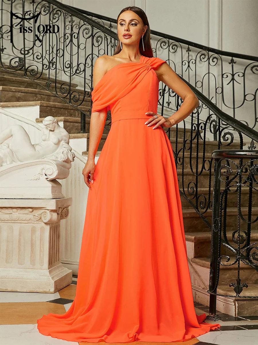 Vestido Assimétrico Laranja Missord - Elegância e Exclusividade
