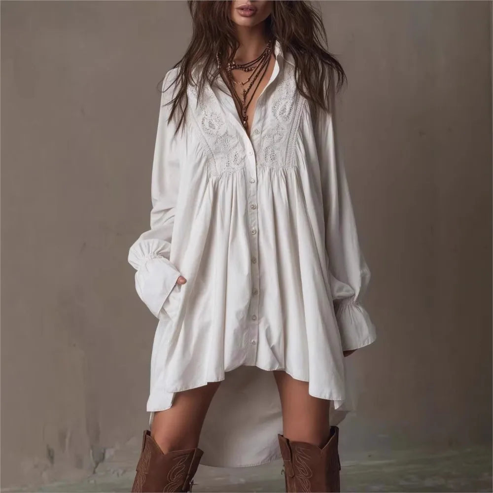 Vestido Feminino Mangas de Sino