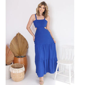 Vestido Longo Alcinha com Abertura nas Costas | Tendência Verão