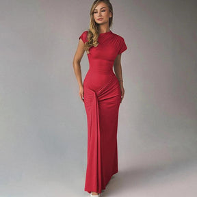 Vestido Longo Feminino Slim Fit Cintura Alta