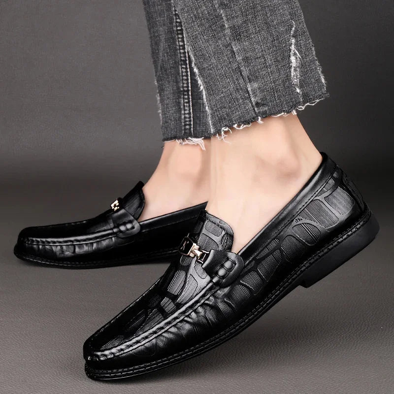 Sapato Mocassim Masculino Casual em Couro Genuíno