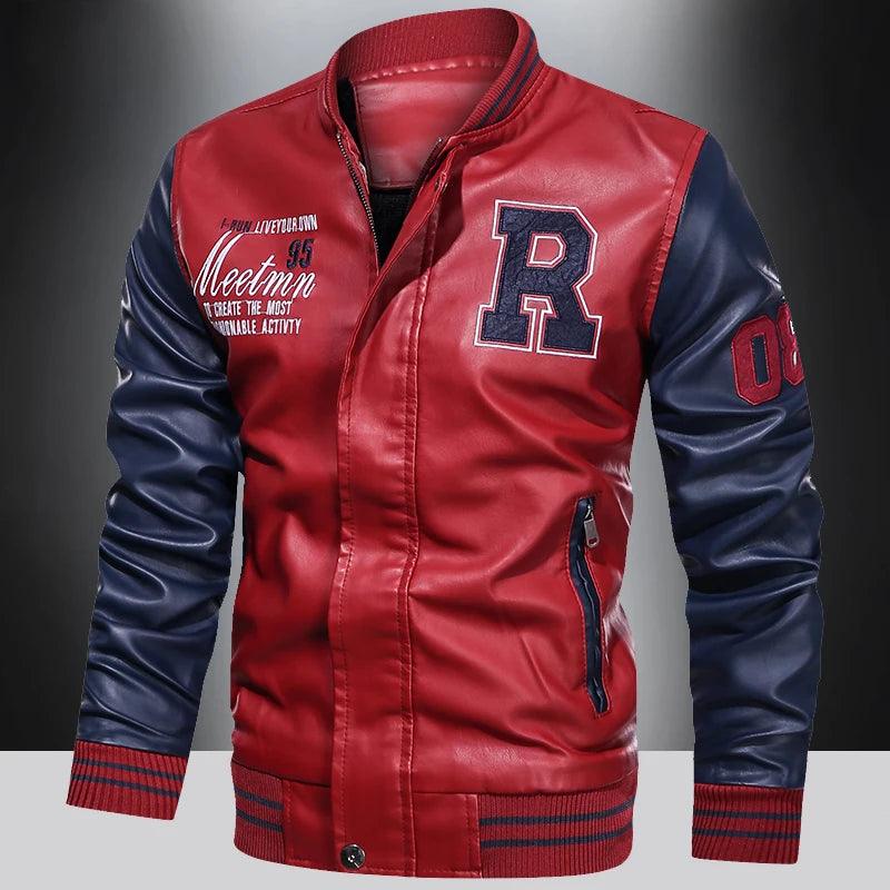 Jaqueta Masculina de Couro PU Zoom