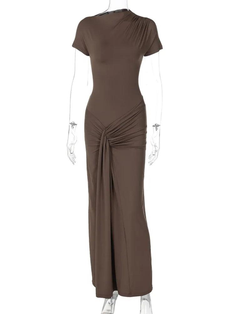 Vestido Longo Feminino Slim Fit Mozision