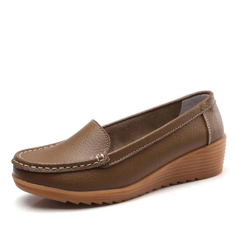 Mocassins Feminino Confortáveis em Couro Genuíno