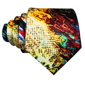 Gravata de Seda com Estampa Dourada Barry.Wang - Elegância Atemporal
