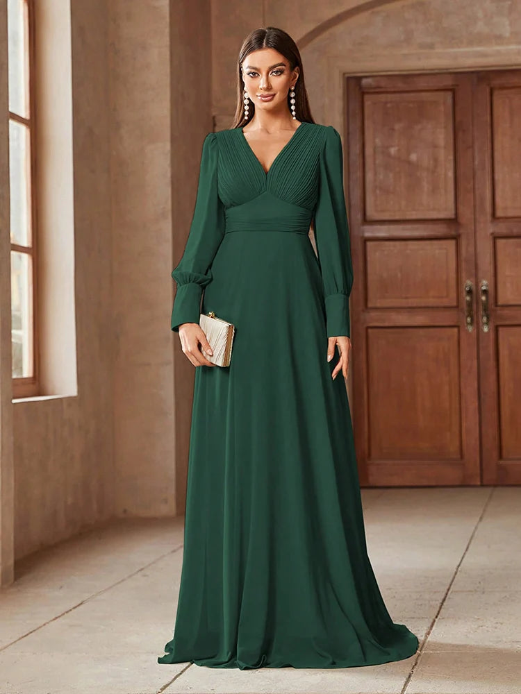 TOLEEN-Vestidos femininos simples com decote em v, roupa de noite, Luxo, Elegante, Festa formal, Primavera, Verão, Novo, 2024