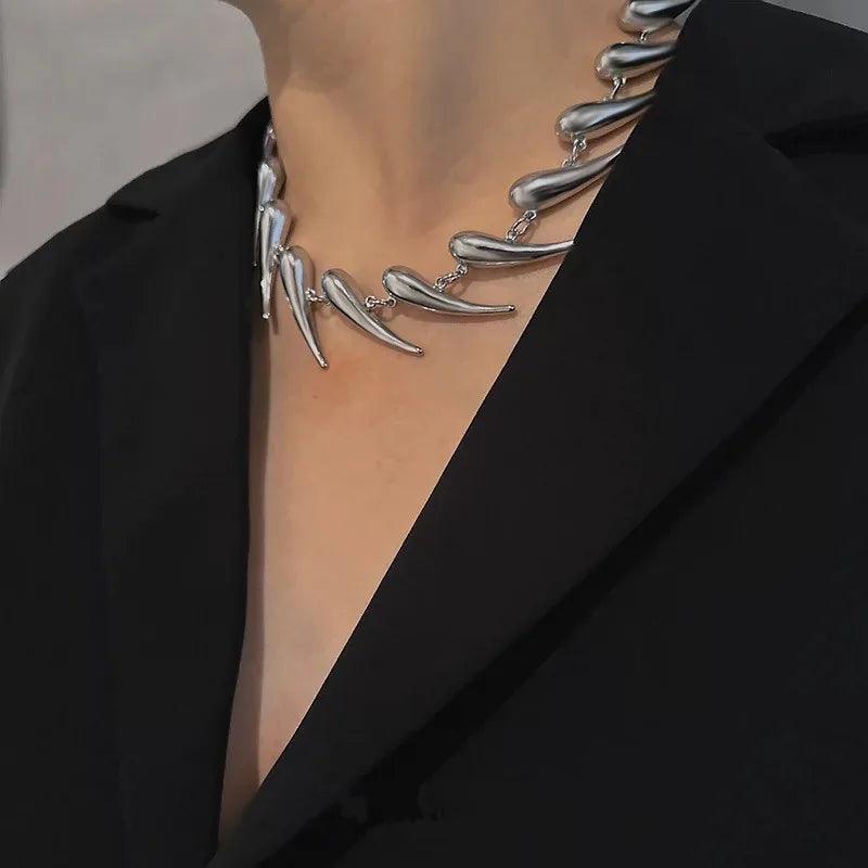 Colar Feminino de Aço Inoxidável Rebite