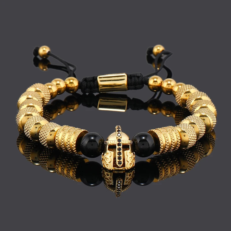 Pulseira Masculina de Luxo Capacete de Guerreiro