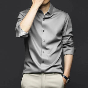 Camisa Masculina Slim Fit Antirrugas Manga Longa