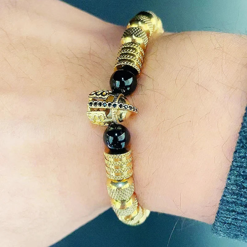 Pulseira Masculina de Luxo Capacete de Guerreiro