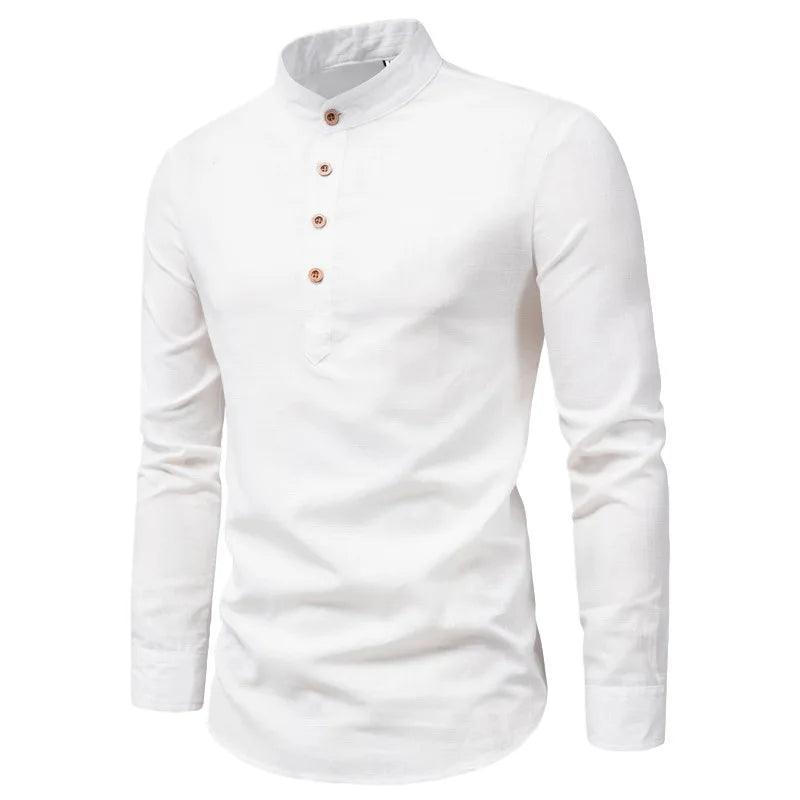 Camisa Masculina de Linho Algodão Oversized | Conforto e Estilo