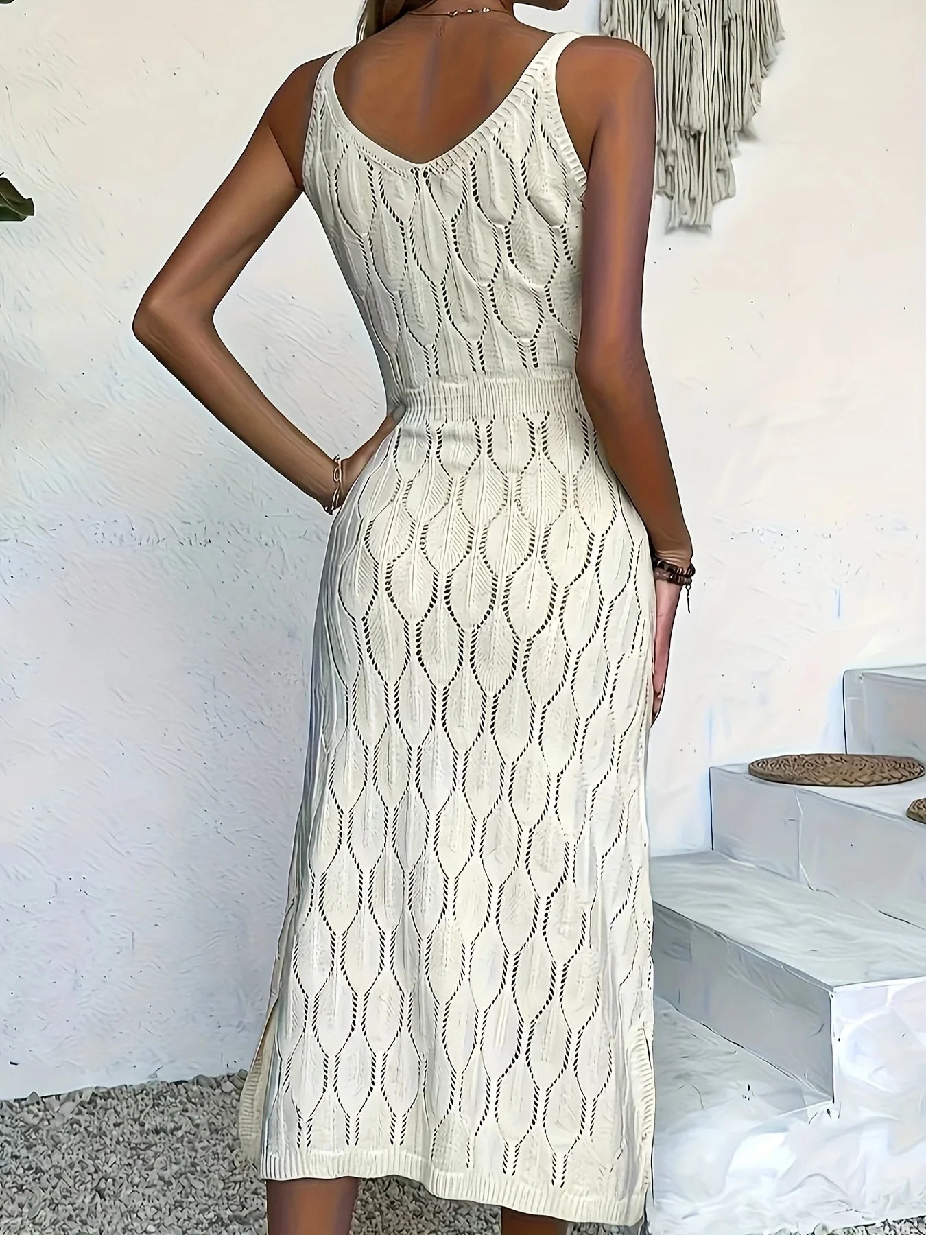 Vestido Longo Feminino de Malha Manga Regata
