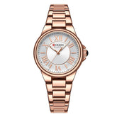 Relógio Feminino CURREN 9091 - Elegante com Pulseira de Aço