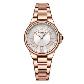 Relógio Feminino CURREN 9091 - Elegante com Pulseira de Aço
