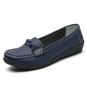 Mocassins de Couro Genuíno Feminino Conforto e Estilo Casual