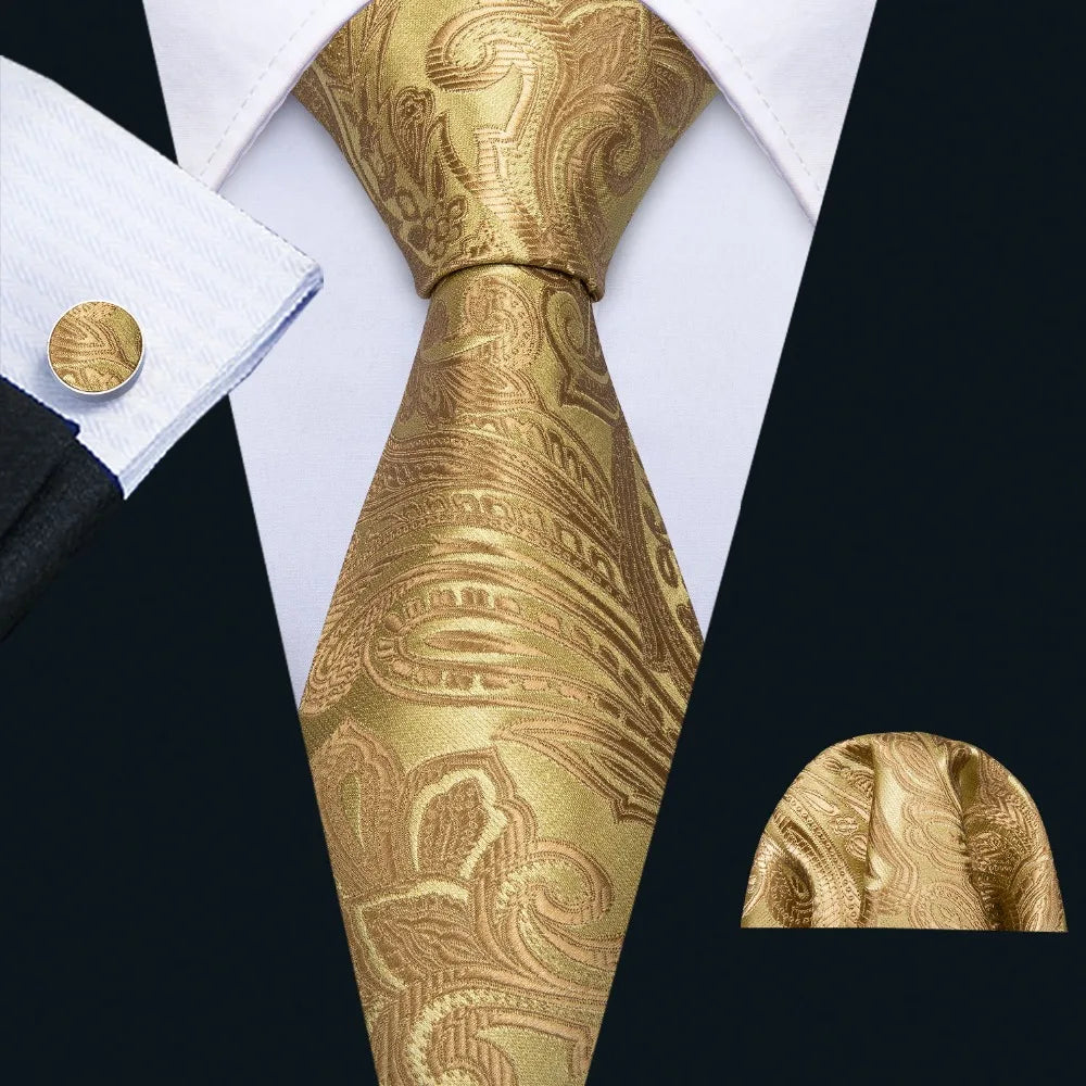 Kit Gravata Masculina Texturizada Elegante com Lenço e Abotoaduras
