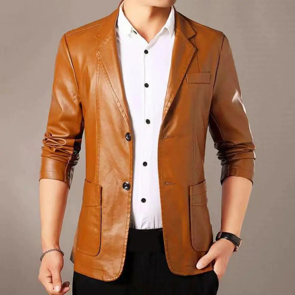 Blazer Masculino de Couro Sintético