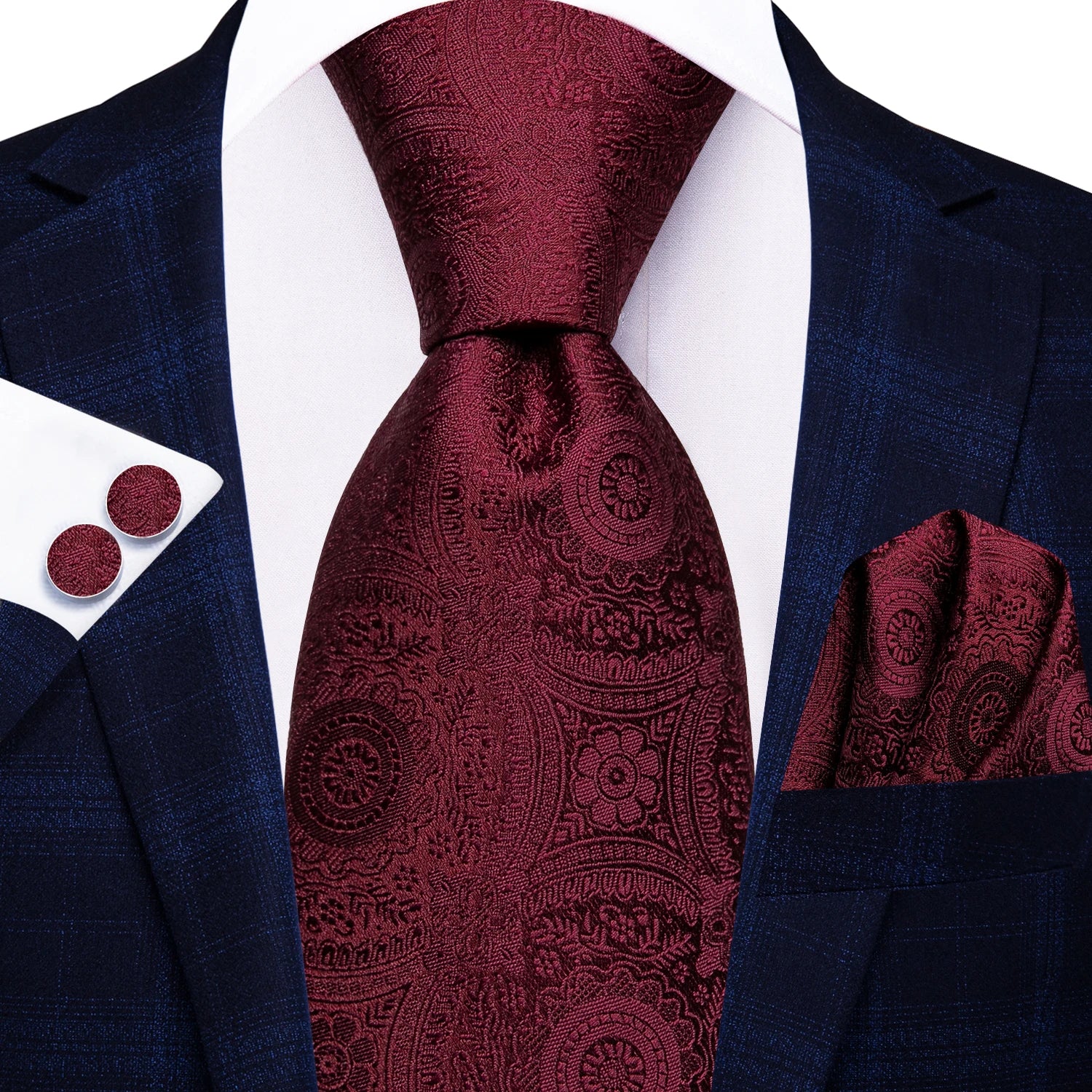 Gravata Masculina Clássica com Lenço de Bolso