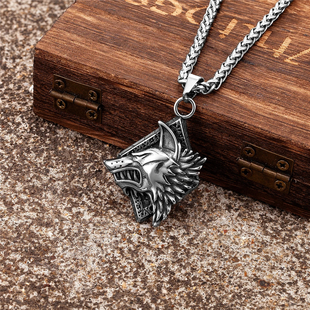 Colar Masculino Vintage Lobo de Odin