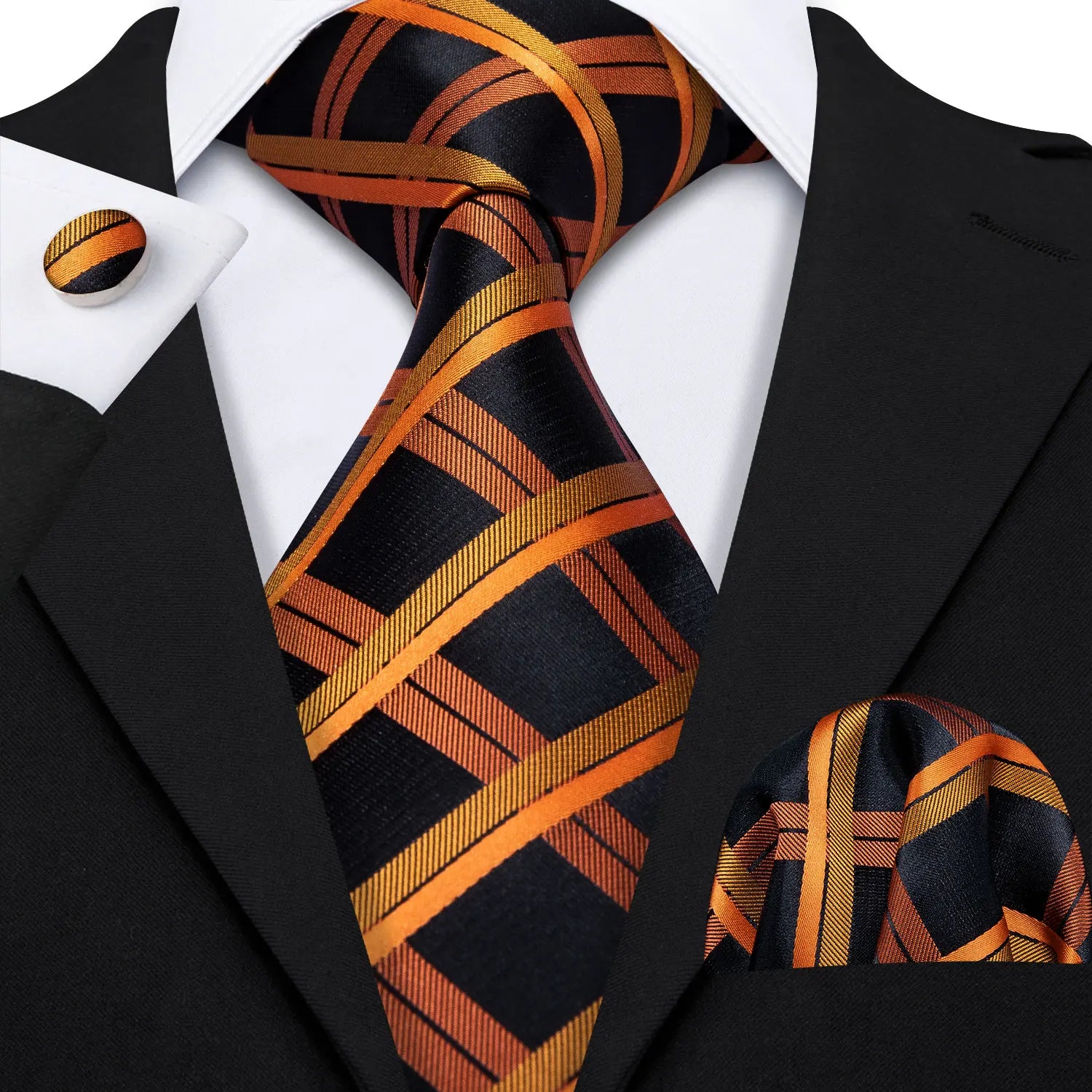 Gravata Masculina Clássico Xadrez com Acessórios