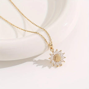 Colar Feminino Girassol com Pingente - Amor e Lealdade