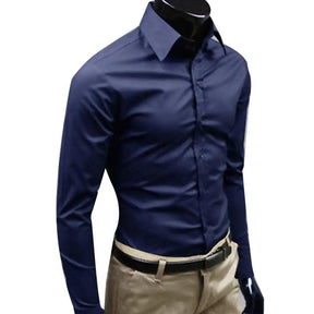 Camisa Masculina Anti-Rugas de Algodão | Elegância e Conforto