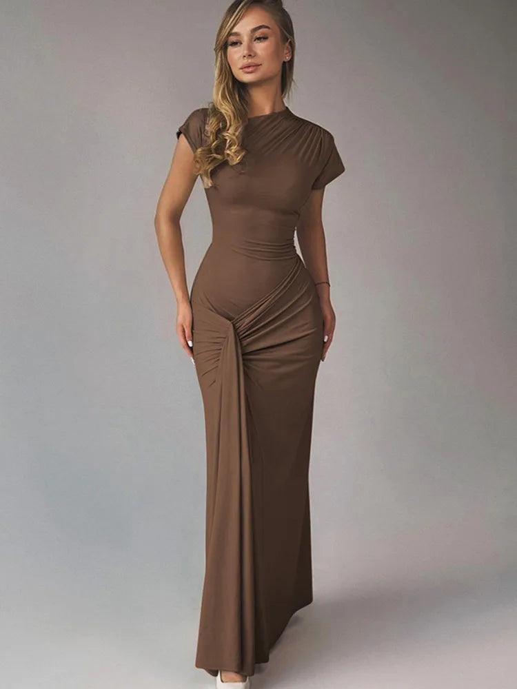 Vestido Longo Feminino Slim Fit Mozision